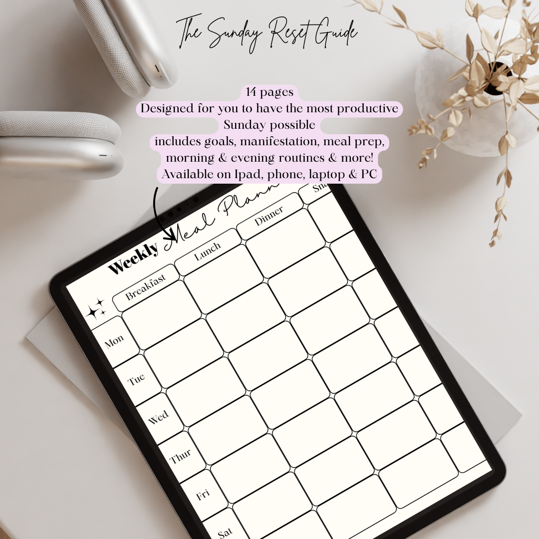 The Sunday Reset Ritual | Digital, Interactive Guide/Workbook - GirlGottaChange
