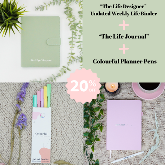 Life Designer + Life Journal + Coloured Pens