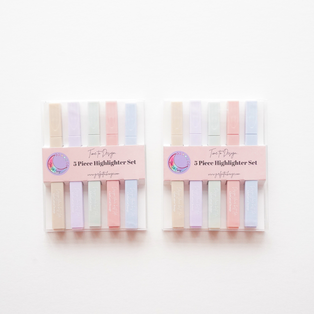 Pastel Highlighter Set- Pack Of 5 - GirlGottaChange